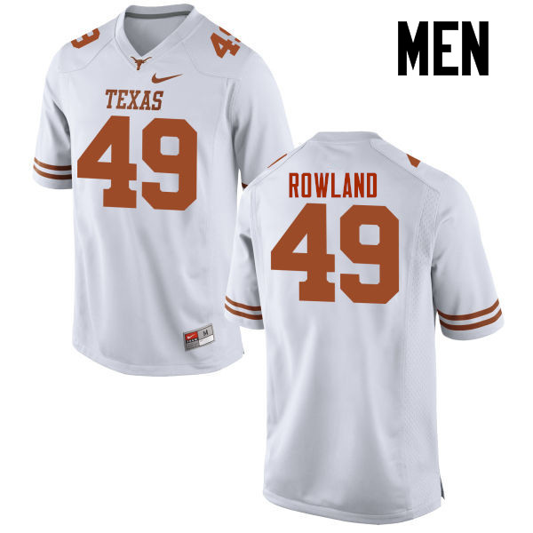 Men #49 Joshua Rowland Texas Longhorns College Football Jerseys-White